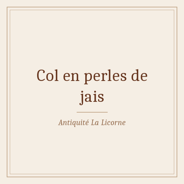 Col en perles de Jais